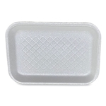 8.5x6x0.7 GEN Meat Trays, #2S, White, 500/cs