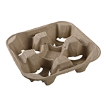 8-32oz Pulp 4 Cup Carrier, 8.74x8.74x2.16 Brown 300/cs