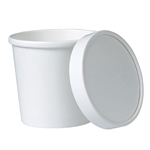 12oz Paper Hot Food Container Combo With Lid, White, 250/cs