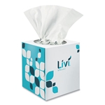 livivpgsel Cube Facial Tissue, 2-Ply, White, 90 Sheets/Box, 36 Boxes/cs