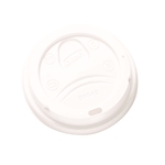 Dome Drink-Thru Lids, Fits 10 Oz To 20 Oz Dixie Paper Hot Cups, White, 100/pack