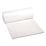 24x23 .4 mil 10 Gal, Boardwalk Low-Density Waste Can Liners, White, Perforated Roll, 500/cs