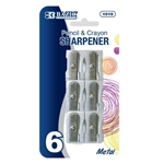 Bazic Single Hole Best Quality Metal Pencil Sharpener strong and durable - 6 per pack