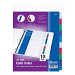 Bazic 3-Ring Binder Dividers with 10 Color Tabs File Folder