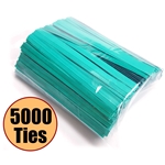 NiftyPlaza Twist Ties 4 inch, Plastic Coated, No Rip Paper Ties - Total 5000 Green