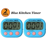 2 Pack Blue Digital Kitchen Timer Magnetic Cooking LCD for Food Household Usage Loud Alarm - Type 2