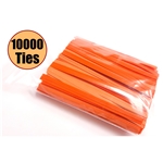 NiftyPlaza Twist Ties 4 inch, Plastic Coated, No Rip Paper Ties - Total 10000 Orange