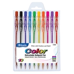 10 Bold Point Retractable Color Pen Write with Fashion and Style Brilliant designs and Color