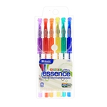 Bazic 6 Glitter Color Essence Gel Pen w/ Cushion Grip Smear-free ink flow for Superior Writing Quality