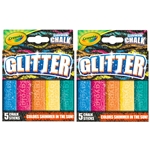 Crayola Glitter Sidewalk Chalk, Outdoor Chalk, Summer Toys, Birthday Gift - 10 Count, Pack of 2