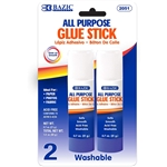 Premium Large Glue Stick 21g/0.7 Oz , Multi-Purpose Acid Free, 2 pcs Glue Sticks, BAZIC