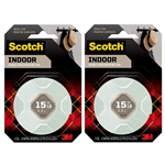 Scotch Indoor Mounting Tape, 1/2-in x 75-in, White, 2-Roll (110S-ESF) Ideal for Painted Surfaces - 2 Pack