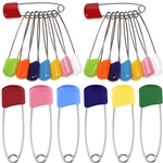 Plastic Head Safety Pins NiftyPlaza 2 Inch Long 50 Pcs Safety pin Locking Baby Cloth Diaper Nappy Pins (Random Colors)