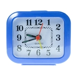 Travel Alarm Clock Battery Operated Small Analog 12 Hour Quartz With Night Light - Blue