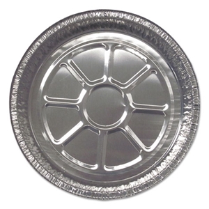 DurablePak Aluminum Closeable Containers, Round, 8" Diameter X 1.56"h, Silver, 500/carton