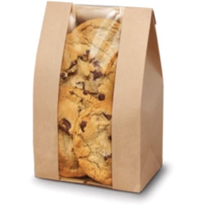 C-Thru #4 Paper Display Bag, Kraft, 5" x 3" x 9.5", 1/CS/500