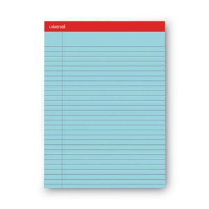 Universal Colored Perforated Ruled Writing Pads, Wide/legal Rule, 50 Blue 8.5 X 11 Sheets, Dozen