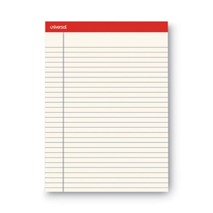 Universal Colored Perforated Ruled Writing Pads, Letter Size Pad (8.5 x 11.75), Wide/Legal Rule, 50 Ivory 8.5 x 11 Sheets, Dozen