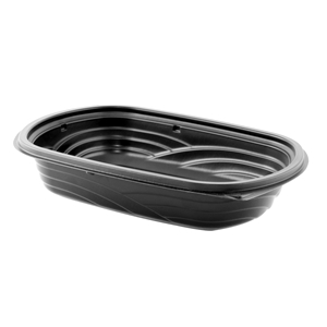MicroRaves Polypropylene Microwavable Entrée Container, Black, 24 oz 4/PK/63