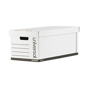 Universal Medium-Duty Easy Assembly Storage Box, Letter Files, White, 12/carton