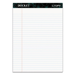 TOPS Docket Ruled Perforated Pads, Wide/legal Rule, 50 White 8.5 X 11.75 Sheets, 12/pack