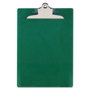 Saunders Recycled Plastic Clipboard with Ruler Edge, 1" Clip Capacity, Holds 8.5 x 11 Sheets, Green