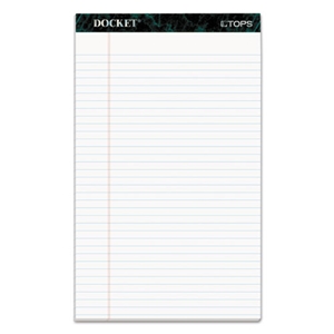 TOPS Docket Ruled Perforated Pads, Wide/legal Rule, 50 White 8.5 X 14 Sheets, 12/pack