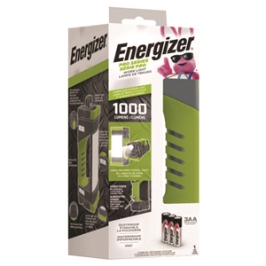 Pro Series Work Light, Rechargeable Lithium Ion/3 AA Batteries (Included), Gray/Green