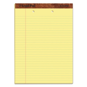 TOPS "The Legal Pad" Ruled Perforated Pads, Wide/legal Rule, 50 Canary-Yellow 8.5 X 11.75 Sheets, Dozen