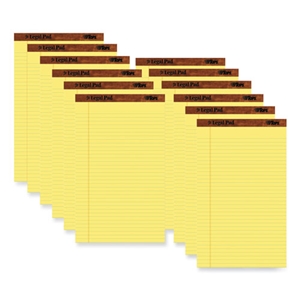 TOPS "The Legal Pad" Plus Ruled Perforated Pads With 40 Pt. Back, Wide/legal Rule, 50 Canary-Yellow 8.5 X 14 Sheets, Dozen