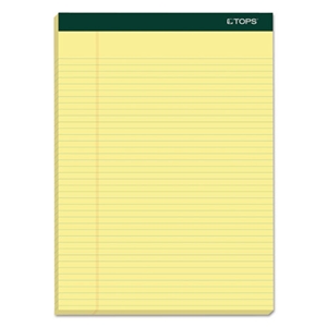 TOPS Double Docket Ruled Pads, Narrow Rule, 100 Canary-Yellow 8.5 X 11.75 Sheets, 6/pack