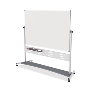 MasterVisi Revolver Easel, 70.8 x 47.2, 80" Tall Easel, Horizontal Orientation, White Surface, Silver Aluminum Frame