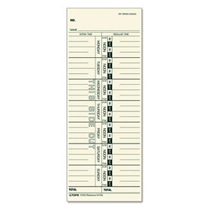 TOPS Time Clock Cards, Replacement For M-33, One Side, 3.5 X 9, 500/box