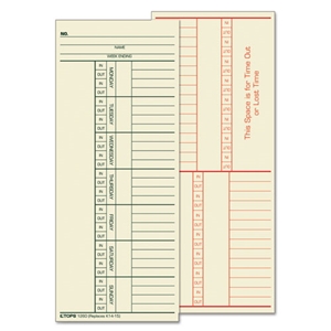 TOPS Time Clock Cards, Replacement For K14-15, Two Sides, 3.38 X 8.25, 500/box