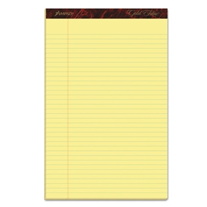 Ampad Gold Fibre Quality Writing Pads, Wide/legal Rule, 50 Canary-Yellow 8.5 X 14 Sheets, Dozen