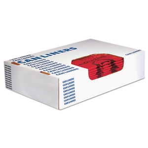 Heritage Healthcare Biohazard Printed Can Liners, Biohazard Infectious Waste, 10 gal, 1.3 mil, 24" x 23", Red, Flat Pack, 500/Carton
