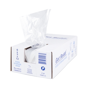 Inteplast Food Bags, 64 oz, 6" x 3" x 12", Clear, 1,000 Bags