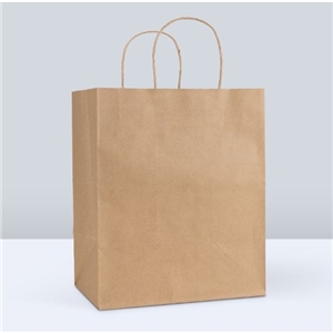 10x6.75x12 IBS Reddi-2-Go Twist Handle Paper Shopping Bag, Kraft, 60# 250/cs