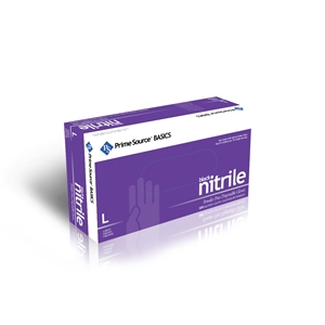 Large Nitrile Gloves, Powder Free, Black, Prime Source, 1000/cs