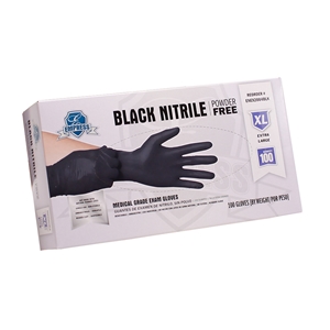 X-Large Empress Nitrile General Purpose Glove, Black 3 mil Powder Free 10 / 100 cs
