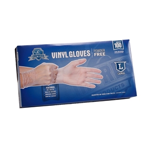 Large Vinyl Gloves, Powder Free, Empress, 100/box, 10 boxes/cs