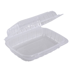 Empress PP Hinged Container Vented Clear 9" x 6" 1 Compartment 200 per case