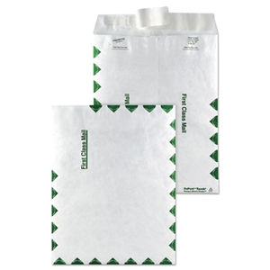 SURVIVOR Lightweight 14 lb Tyvek Catalog Mailers, First Class, #10 1/2, Commercial Flap, Redi-Strip Closure, 9 x 12, White, 100/Box