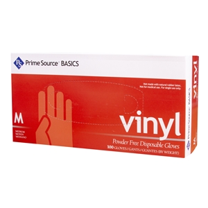 Prime Source Vinyl Powder Free Glove, Clear, Medium 10/100
