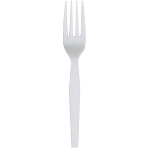 Medium Weight Prime Source Polypropylene Wrapped Fork, White, 1000/cs