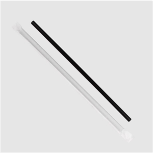 10.25 Inch Wrapped Giant Straws, Polypropylene, Boardwalk, Black, 1,200/cs