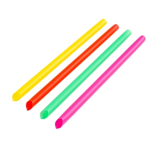 8" Unwrapped Boba Diagonal Cut Straw, Neon, Jovials, 1050/CS