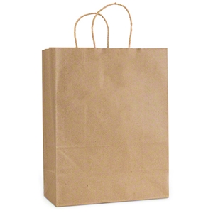 10x5x13 IBS Reddi-2-Go Twist Handle Paper Bag, Kraft, 60#, 250/cs