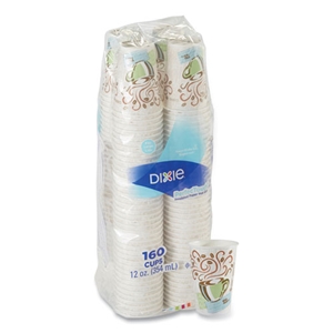 Dixie Perfectouch Paper Hot Cups, 12 Oz, Coffee Haze Design, 160/pack