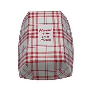 Nova 2 1/2lb Red Plaid Food Tray PFAS Free 2 / 250 cs
